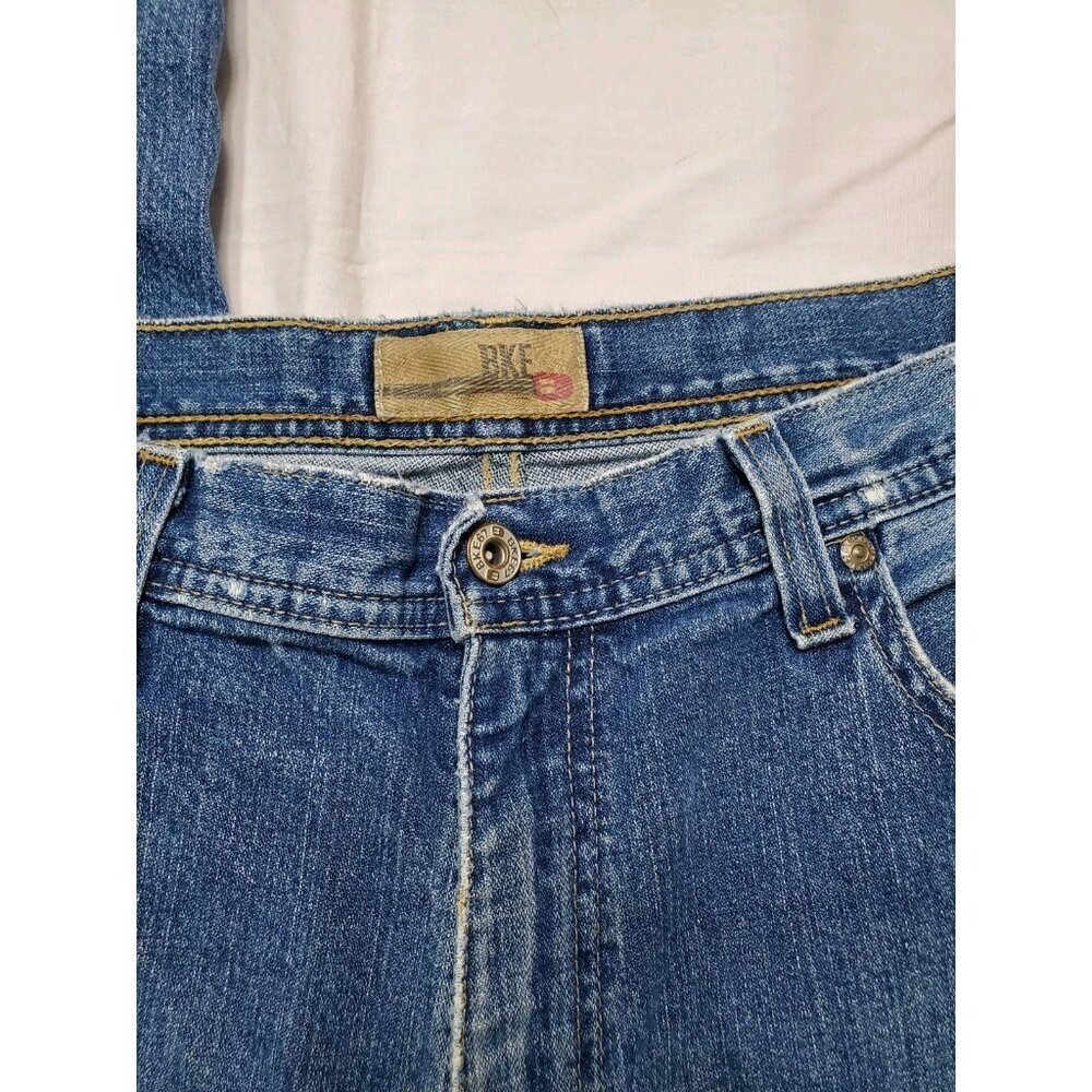 BKE 67 San Antonio Jeans Men's Size 36x32 Y2K Baggy Wide Leg Distressed KBK3032L - Picture 13 of 16